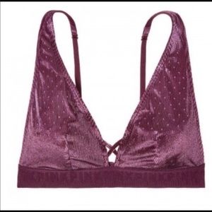 PINK Victoria’s Secret Velvet Bralette - Maroon